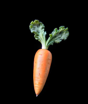 Fresh carrots on black background