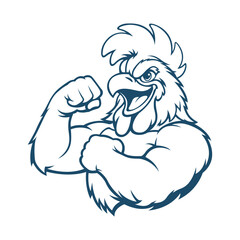 rooster mascot logo illustration vector design template modern style eps 10