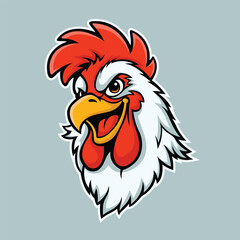 rooster mascot logo illustration vector design template modern style eps 10