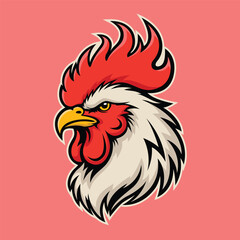 rooster mascot logo illustration vector design template modern style eps 10