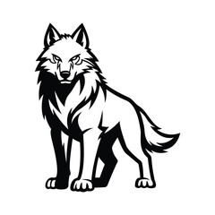 wolf mascot logo illustration vector design template modern style  eps 10