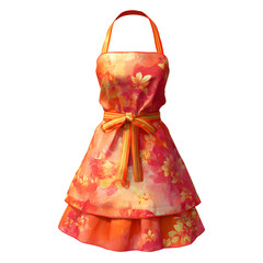 Modern kitchen apron isolated on transparent background. 