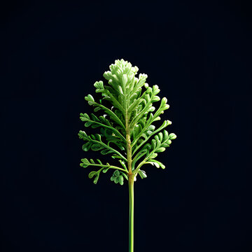 Fern leaf isolated on black background