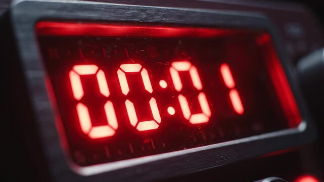 Digital Timer Counting Down to Zero.