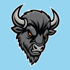 bison mascot logo illustration vector design template modern style