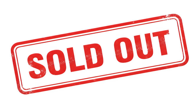 Sold out stamp with red border and text