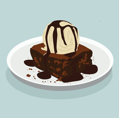 chocolate cake and ice cream
