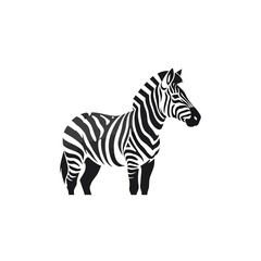 Obraz premium Stylized Zebra Illustration: Iconic Black and White Stripes on White Background