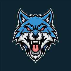 wolf head mascot logo vector design template eps 10