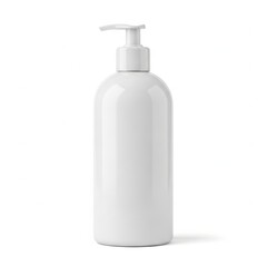 Elegant minimalist white pump bottle for skincare or hand sanitizer liquid