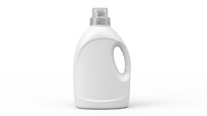 Large white plastic bottle with handle and cap for household liquid storage solutions