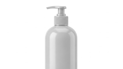 Elegant empty pump bottle displayed against minimalist white background