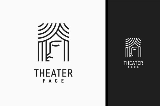Theater face logo symbol icon design