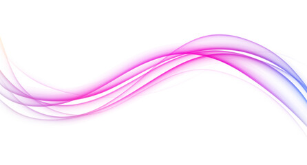 Abstract pink and purple wavy lines isolated on transparent background