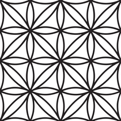 Symmetrical Geometric Floral Pattern Japanese Asanoha Style Vector