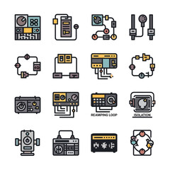 Collection of Electronic Circuit Icons and Symbols.