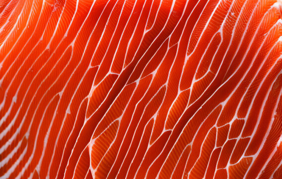 Fresh Raw salmon texture slice closeup 