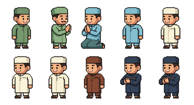 Muslim Boys in Prayer.