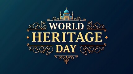 Celebrating world heritage day with a decorative and elegant design