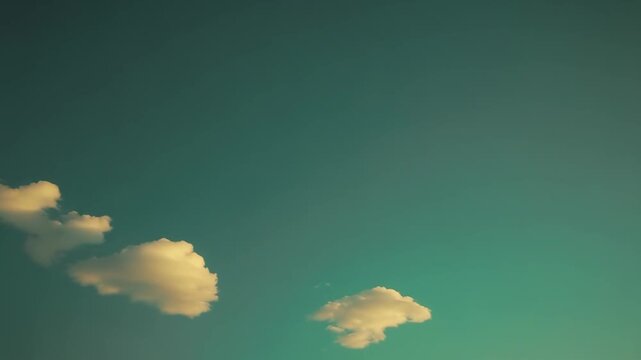 Blue sky dotted with soft cumulus clouds forming a serene, spacious cloudscape that evokes freedom, dreams, calm and fresh air with plenty of copy space