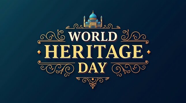 Celebrating world heritage day with a decorative and elegant design