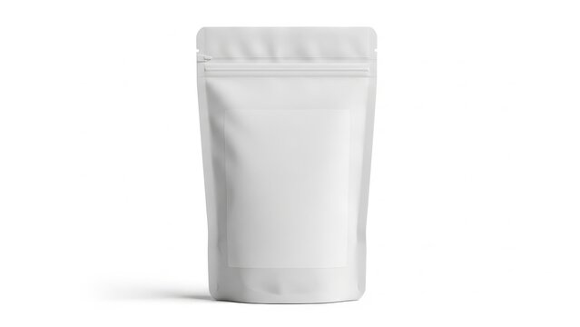 Elegant stand-up white pourable standup pouch packaging for food or beverage products