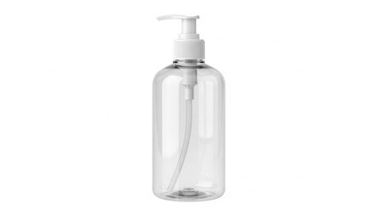 Fototapeta premium Clear transparent pump bottle ideal for hand sanitizer or liquid soap storage solutions