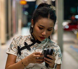 Thai girl in Chinese Style Dress
