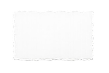 Obraz premium Ripped white paper sheet with ragged edges on transparent background, a blank scrap for text or message