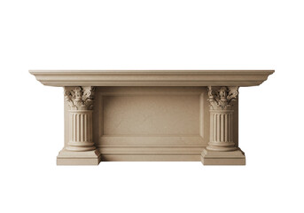 Beautiful stone mantle isolated on transparent background