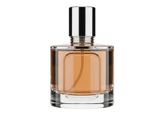 Perfume bottle with liquid isolated on transparent background