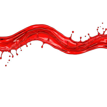 Red Liquid Splash Wave Isolated PNG