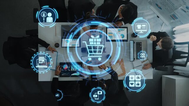 Concept of social media shopping transforms e-commerce. This platform offers seamless shopping experiences, enhancing social media interaction for online business growth. Funnel