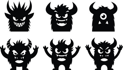 Massive collection of various black and white vector character sets featuring cute bunny rabbits, monsters, diverse cartoon people, animals, and feline silhouettes for creative design. © Itz  Parvin