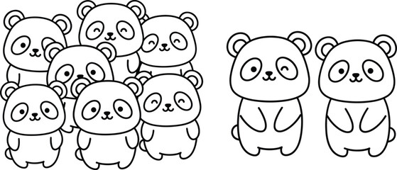 Massive collection of various black and white vector character sets including cute bunny rabbits, spooky monsters, ghosts, skeletons, pandas, monkeys, dinosaurs, and happy children.