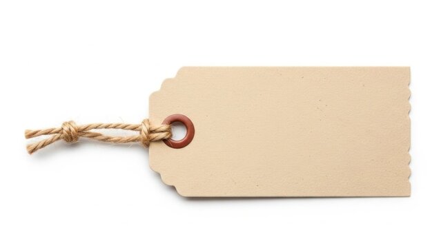 Elegant kraft paper tag with twine string for packaging and gift labeling applications