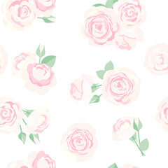 ピンクのバラのレトロなシームレスパターン