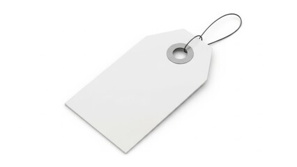 Simple blank price tag with loop attachment for retail product labeling and identification