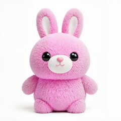 Fototapeta premium Cute pink fluffy rabbit toy for children’s room decor and gift items