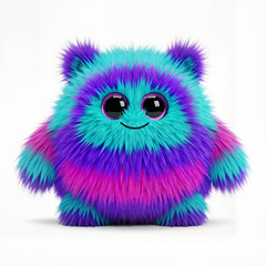 Fototapeta premium Cute colorful chubby monster toy for children, for children's rooms, gifts, holiday decor and illustration for books on child psychology