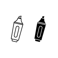 A black and white drawing of two markers Vector