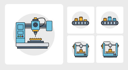 Fototapeta premium A 3D printer in operation creating a prototype, showcasing the manufacturing process, technology, and innovation in a modern factory setting from a front viewpoint