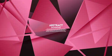 Dark abstract background with overlapping triangles pattern on a pink background. Simple and trendy style element concept banner design. Vector Eps10