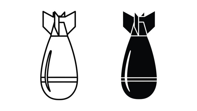 Hand grenade icon set
