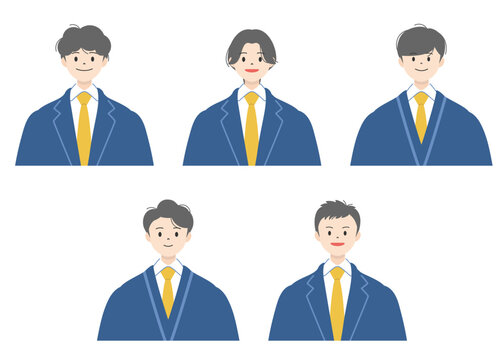 男子高生のアイコンセット