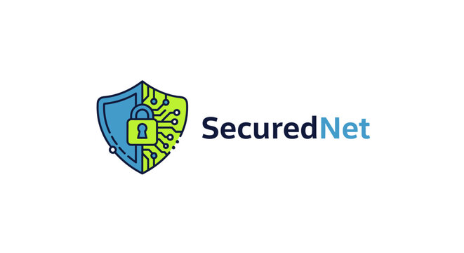 SecuredNet Shield Logo with Lock Symbol.