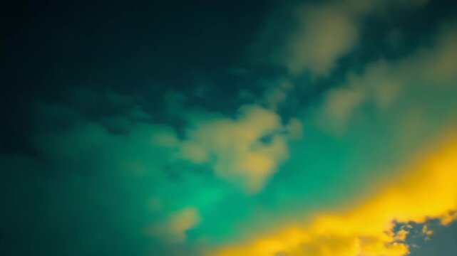 Sky with soft fluffy clouds creates a serene, tranquil, and atmospheric background, offering a sense of openness and freedom under the expansive color palette