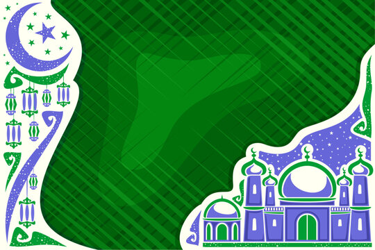 Vector greeting card for muslim wish Ramadan Kareem