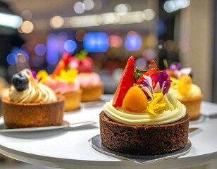 A visually appealing arrangement of assorted desserts