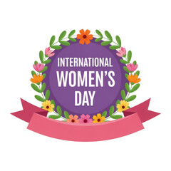 International women's day celebration graphic isolated on transparent background